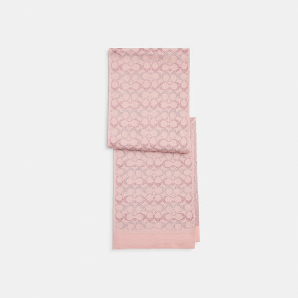 NWT Coach Outlet Signature Metallic Knit Scarf - Picture 1 of 4